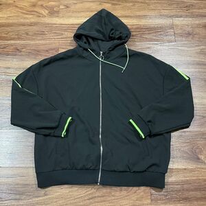 Dex Full Zip Sweater Black Polyester Pockets Hoodie Long Sleeve Men's Size Large